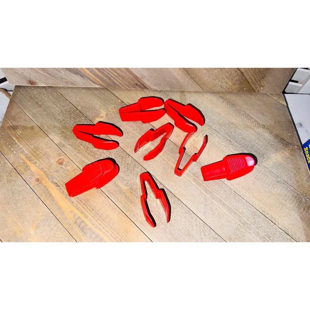 9 Vintage Tupperware Strawberry Hullers Mini Tweezer Tongs Lot Red 2.25 Gadgets